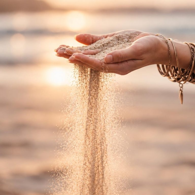 Golden Sandfall at Sunset